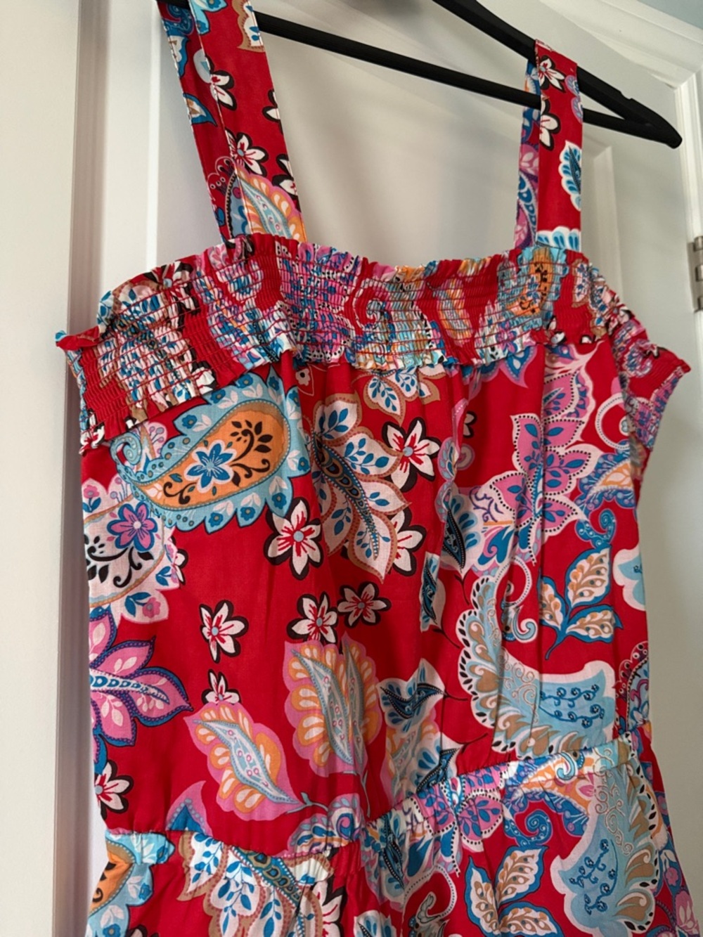 Talbots Red Floral Paisley Maxi Dress